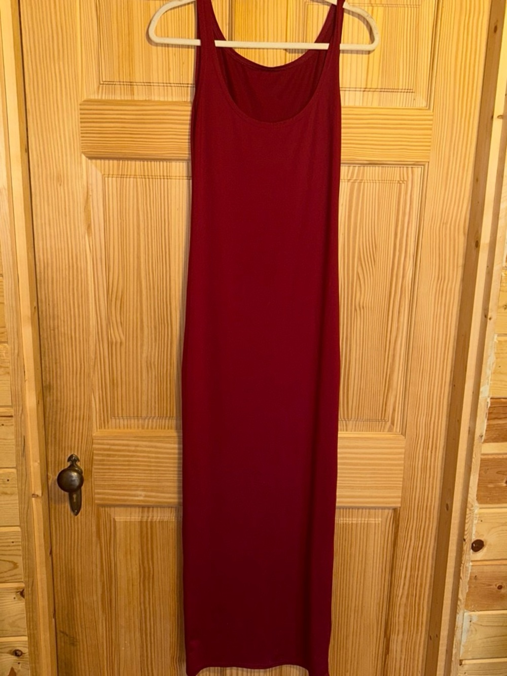 Sleeveless Burgundy Maxi Dress - Classic Straight Silhouette